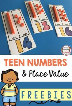 the ten numbers and place value game for kids to practice their counting skills with freebies