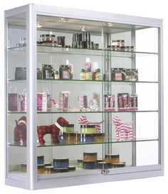 a large display case filled with lots of items