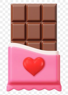 a chocolate bar with a heart on it