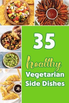 the cover of 35 healthy vegetarian side dishes