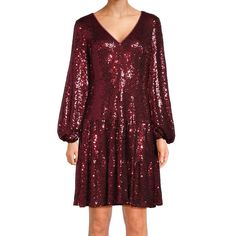 You'll shine at any event in this women's Focus By Shani fit & flare v-neck sequin dress. Click on this WOMEN'S GUIDE to find the perfect fit and more! You'll shine at any event in this women's Focus By Shani fit & flare v-neck sequin dress. Click on this WOMEN'S GUIDE to find the perfect fit and more! FEATURES Fit & flare silhouette Sequin construction Zipper back 3/4-length set-in sleeves Fully lined V-neckFIT & SIZING 39-in. length from shoulder to hem Midi length hits below the kneeFABRIC & CARE Body & lining: polyester Dry clean Imported Size: 16. Color: Wine. Gender: female. Age Group: adult. Sequin Dress, Fit & Flare, Midi Length, Fabric Care, Gender Female, Size 16, Age Group, Perfect Fit, Size 2