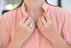 ❀A classic signet ring 14k / 18k GOLD signed ring ❀Great ring for everyday wear for women & men! ➤Features: ♦ 14K rose gold / 14k yellow gold/ 18K rose gold / 18k yellow gold ♦ Rectangle size: 12.8mm * 6mm ♦ Band width: 1.85 mm (different size available ) ➤ Please Pick your ring size: 2- 9 US ➤ Please Pick your material +finish: 14K rose gold / 14k yellow gold/ 18K rose gold / 18k yellow gold - MATTE ♥ Made to Order ♥ 100% HAND MADE ♥ Each item is handcrafted individually ➤ PACKAGING Item wi Simple Yellow Gold Signet Ring, Yellow Gold Shiny Finish Signet Ring, Minimalist Yellow Gold Brass Signet Ring, 14k Gold Yellow Signet Ring With Polished Edges, Classic Yellow Hallmarked Signet Ring, Pinky Ring Gold, Gold Ring For Men, Rose Gold Stackable Rings, Pinkie Ring