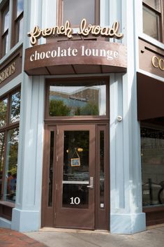 the front entrance to a chocolate lounge restaurant