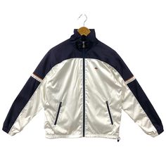 "Vintage 90s Ellesse Windbreaker Jacket Ellesse Tracksuit Ellesse Tennis Ellesse Track Top Ellesse Logo Embroidery Blue White Women Medium Large * Used. In good condition (7/10) minor signs of wear only, some light yellowish marks/spots barely visible (view photos) * Tagged size Ladies O. Fit from medium to large. Flat laid measurements in inches (appox) - Chest (underarm to underarm) : 21\" - Length (side of neck seam to bottom hem) : 26\" BUY 3 ITEMS GET FREE SHIPPING WORLDWIDE ATTENTION : PLE Luxury White Athleisure Track Jacket, Luxury White Casual Track Jacket, Affordable Hooded Adidas Track Jacket, Luxury White Track Jacket For Women, Luxury White Track Jacket, Luxury Retro Track Jacket For Winter, How To Style Wedges, Ellesse Jacket, Black Parka Jacket