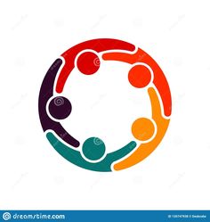 people holding hands in a circle logo