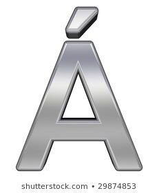 the letter a is shown in silver