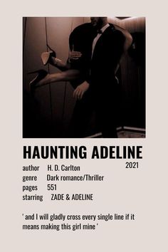 a poster with the caption's name and description for an upcoming show called, haunting adeline