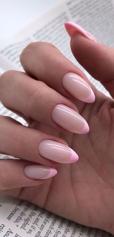 Pink Tip Nails, Kutek Disney, Pink Nail, Neutral Nails, Minimalist Nails, Fire Nails, Pretty Acrylic Nails