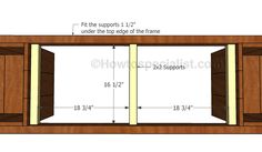 the plans for an entertainment center with built - in shelves and doors are shown here