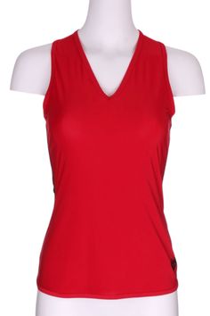 a women's red tank top on a mannequin headdress,