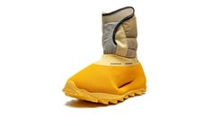 The adidas Yeezy Knit Runner Boot “Sulfur” is the first colorway of Kanye West’s water-resistant, hybrid slip-on shoe and boot that was released in November 2021.  The Yeezy Knit Runner seemingly combines both the adidas Yeezy Knit Rubber and the adidas Yeezy NSLTD Boot, two silhouettes that debuted in 2021 to much fanfare due to their adventurous appearances.  Effectively the boot version of the Yeezy Knit Runner, the design features a laceless, high-top ankle strap.  The lower portion of the s Yeezy Nsltd Boot, Yeezy Knit Runner, Knit Runner, Yeezy Season, Stadium Goods, Adidas Yeezy, Kanye West, Adidas Shoes, Slip On Shoes