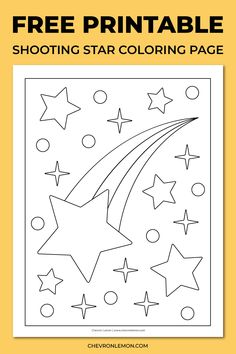 Free printable shooting star coloring page Printable Games For Kids, Popular Coloring Pages, Printable Coloring Pages For Adults, Printable Decorations, Keep Kids Busy, Screen Free Activities, Star Painting, Coloring Supplies