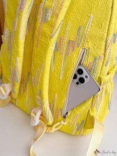 Bird in Bag - Small Solid Backpack for Women's Daily Use and Tutoring Trendy Yellow Student Backpack, Trendy Yellow School Backpack, Yellow Backpack For School In Summer, Yellow Backpack For Back To School With Zipper, Back To School Yellow Backpack With Zipper Closure, Yellow Summer School Backpack, Back To School Yellow Backpack With Zipper, Yellow Back To School Bag With Zipper Closure, Trendy Yellow Backpack