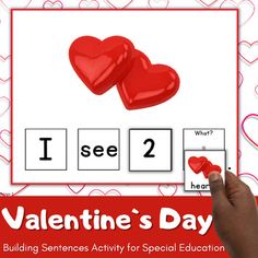 valentine's day activities for kids to practice spelling the word i see and hear