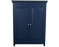 a blue armoire with two doors