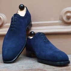 Shoes Size: US 9.5 Mens Blue Dress Shoes, Blue Dress Shoes, Quality Leather Boots, Custom Design Shoes, Suede Oxfords, Suede Leather Shoes, Blue Suede Shoes, Handmade Leather Shoes, Suede Fashion