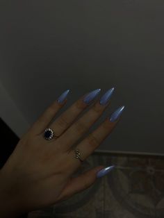 White With Blue Chrome Nails, Blue Chrome Christmas Nails, Light Blue Stiletto Nails, 333 Nails, Blue Velvet Nails, Light Blue Almond Nails, Light Blue Winter Nails, Baby Blue Chrome Nails, Chrome Blue Nails