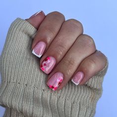 20 Simple Short Nails to Inspire You Short Pink Biab Nail Designs, Red Biab Nails, Biab Designs, Simple Short Nails, Biab Nails, Red Gel Nails, Vday Nails, Short Gel Nails, February Nails