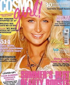 a magazine cover with a blonde woman on it's front and the title, cosmo