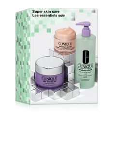 Stock up and save with a trio of super-sized skincare essentials. A $187.00 value. Allergy tested. 100% fragrance free. Please note: This product is excluded from discounts. Face Wash And Moisturizer, Clinique Skincare, Skincare Essentials, Allergy Testing, Facial Soap, Cleansing Face, Skincare Gift Set, Cleansing Balm, Skincare Set