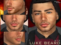 multiple images of a man's face with different facial expressions and hair color variations