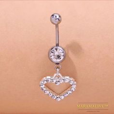 Elegant Silver Body Jewelry For Valentine's Day, Elegant Heart-shaped Belly Rings, Silver Heart Belly Rings For Valentine's Day, Valentine's Day Silver Heart Belly Rings, Adjustable Metal Belly Rings For Wedding, Elegant Heart-shaped Wedding Belly Rings, Heart-shaped Silver Body Jewelry For Wedding, Adjustable Silver Heart Body Jewelry, Bell Button