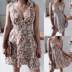 Floral Chiffon V-Neck Sundress - skyblue,L Fitted V-neck Chiffon Dress, Flowy V-neck Summer Dress, Chic V-neck Chiffon Beach Dress, Elegant V-neck Sundress For Brunch, Elegant V-neck Sundress For Day Out, Floral Print Sundress V-neck For Day Out, V-neck Sundress For Day Out, Casual Chiffon V-neck Mini Dress, Summer Chiffon V-neck Dress With Surplice Neckline