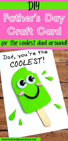 father's day card for the coolest dad around with an ice cream popsicle