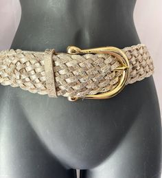 VTG Wide Woven Braided Boho Metallic Hip Belt Chunky Gold Buckle L fits 35"-40" | eBay Chunky Belt, Statement Belt, Hip Belt, Gold Belts, Braids With Weave, Braided Belt, Women's Accessories, Leather Straps, Belts