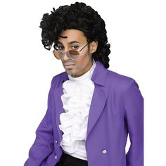 a man in a purple jacket and sunglasses