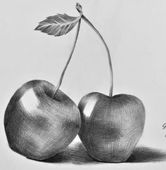 Fruit Art Drawings, Shading Drawing, Realistic Pencil Drawings, Fruits Drawing, Art Drawings Sketches Pencil, Charcoal Art, Still Life Drawing, Easy Drawings Sketches