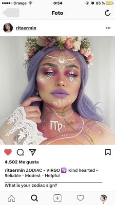 Moon Goddess Makeup Look, Moon Fairy Makeup, Moon Goddess Makeup, Moon Goddess Costume, Moon Makeup, Goddess Makeup, Media Makeup, Carnival Makeup, Rave Makeup