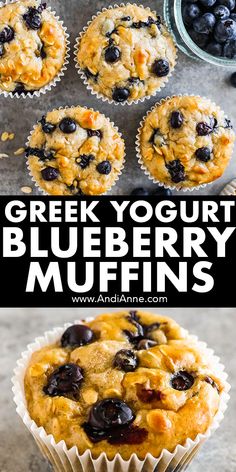 greek yogurt blueberry muffins are the perfect treat for breakfast or brunch