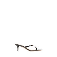 Gianvito Rossi calf leather sandals with buckle accent 2.25 in / 55 mm stiletto heel Thong strap Slide style Leather outsole Spot clean Made in Italy Bergdorf Goodman, Gianvito Rossi, Stiletto Heel, Leather Sandals, Calf Leather, Stiletto Heels, Tops Designs, In Italy, Ribbon