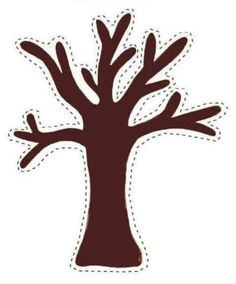 a paper cut out of a brown tree