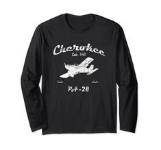 PRICES MAY VARY. Design featuring the silhouette of a classic PA28 Cherokee airplane and text. Distressed graphics for a great vintage look. Great design for private pilots, PA-28 owners, airplane enthusiasts, aircraft mechanics, flight simulator aviation enthusiasts, flightsim pilots, student pilots and anyone who loves the PA28 Lightweight, Classic fit, Double-needle sleeve and bottom hem Student Pilot, Aircraft Mechanics, Private Pilot, Flight Simulator, Pilots, Vintage Look, Branded T Shirts, Vintage Looks, Long Sleeve T Shirt