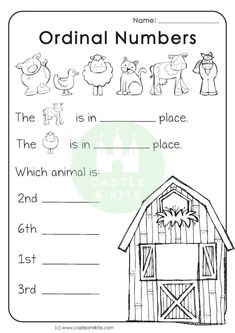 a worksheet for children to learn how to write and color the numbers in their farm