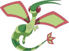 a green and red cartoon character with large wings