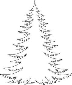 a drawing of a christmas tree with lots of lines coming out of the top and bottom