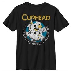 Cuphead and Mugman may not be happy about losing their bet to The Devil, but they sure are excited about this officially licensed Brawl is Brewing Boys' Tee! Dress in style and show your love for your favorite videogame characters with this fun graphic tee that features Cuphead and Mugman as a poker chip! Cuphead And Mugman, Videogame Characters, Outdoorsy Style, Poker Chip, Boys Graphic Tee, Kids Clothes Boys, Cool Graphic Tees, Slim Fit Shorts, The Devil