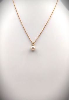 Vintage Single Pearl 14k Gold Vermeil Chain Necklace. This a dainty piece consisting of a real pearl & 14k gold vermeil chain. Every attempt was made to remove tarnish from chain but I am not a professional at working with pearls. However, I do recognize the luster of genuine pearls. I could not chance putting the necklace in sanitizer as it would wreck the pearl's finish. The chain measurement is shown in last pic. Thanks for coming by! Real Pearl Necklace Gold, Luxury Yellow Gold Delicate Chain Pearl Necklace, Classic Gold Pearl Necklace With Round Pendant, Classic Yellow Gold Chain Necklace With Pearl Pendant, Classic 14k Gold Pearl Necklace With Round Pendant, 14k Yellow Gold Pearl Necklace For Anniversary, Classic Gold Plated Necklaces Stamped 14k, Classic Gold Plated Necklaces, Classic Rose Gold Necklace Stamped 14k