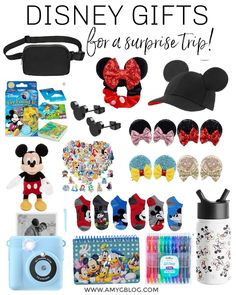 disney gifts for a surprise trip with mickey mouse ears and other items to give them