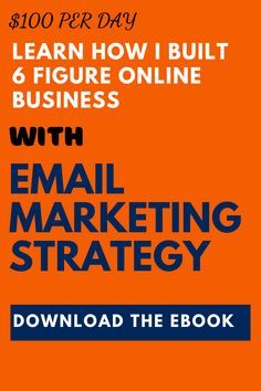 the email marketing strategy book with an orange background