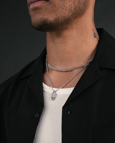 Finish off your 'fits the right way with the Locked Out Necklace by NXS. This necklace features a stainless steel base, 3mm cuban chain with a double ended padlock design metal pendant for a standout look. You'll be reaching for this one every time, cop it today at Culture Kings. - Stainless steel - 3mm cuban chain - Metal pendant - Double ended padlock design pendant - Lobster clasp close - Length: 21" - Weight: 15.2g - Colour: Stainless Steel - Style: NXSLOCKOUTNEC Cuban Chain, Culture Kings, Metal Pendant, Lobster Clasp, Stainless Steel, Chain, Pendant, Quick Saves, Design