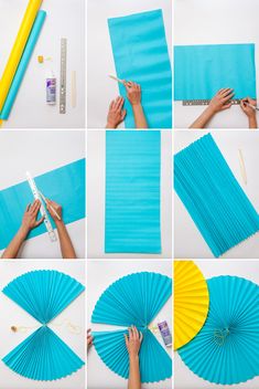 step by step instructions on how to make paper fans