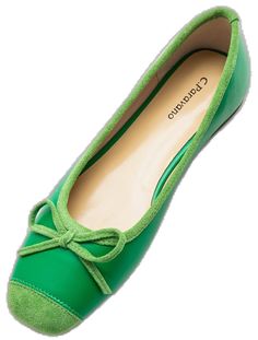 Suede Toe Bowknot Flats in Green Chic Fitted Slip-on Ballet Flats, Chic Square Toe Ballet Flats, Chic Spring Ballet Flats With Square Toe, Chic Square Toe Ballet Flats For Spring, Modern Square Toe Ballet Flats For Spring, Chic Almond Toe Ballet Flats, Chic Fitted Closed Toe Ballet Flats, Green Flats With Branded Insole, Chic Slip-on Ballet Flats With Almond Toe