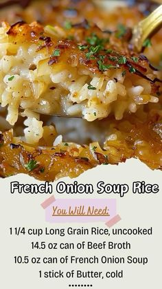 a recipe for french onion soup rice