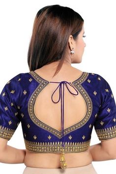 Artistry in Motion: Sleek Sleaves and Stunning Back Designs ब्लाउज बैक नेक डिजाइन, Blue Blouse Designs, Latest Blouse Designs, Lace Blouse Design, Blouse Designs High Neck, Navy Blue Art, New Saree Blouse Designs, Traditional Blouse Designs, Latest Model Blouse Designs