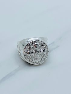 925 Sterling Silver Ring San Benito St Benedict  Size 10 Men's or women's  White cubic zirconia stone Checkout my other jewelry  Anillo en Plata de hombre o mujer  Tamaño 10 Anillo de San Benito   Piedra blanca zirconia  SKU 57427 Sterling Silver Rings Stamped 925, Polished Sterling Silver Rings, Symbolic Open Ring With Polished Finish, Silver Ring With Polished Finish Fine Jewelry, Silver Rings With Polished Finish Fine Jewelry, Symbolic Open Ring Jewelry With Polished Finish, Fine Jewelry Silver Ring With Polished Finish, Oval Sterling Silver Jewelry Tarnish Resistant, Oval Sterling Silver Tarnish-resistant Jewelry