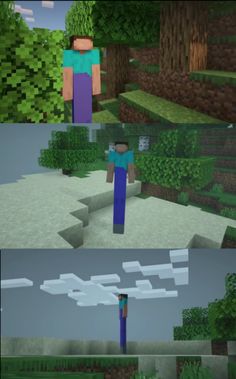 two different views of the same person in minecraft